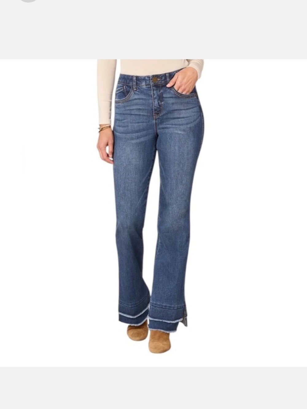 Democracy Ab Technology High Rise Tiered-Hem Flare Jeans Size 18W